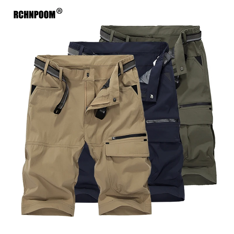 Шорты-карго мужские с эластичным поясом, быстросохнущие 
Шорты-карго мужские с эластичным поясом, быстросохнущие