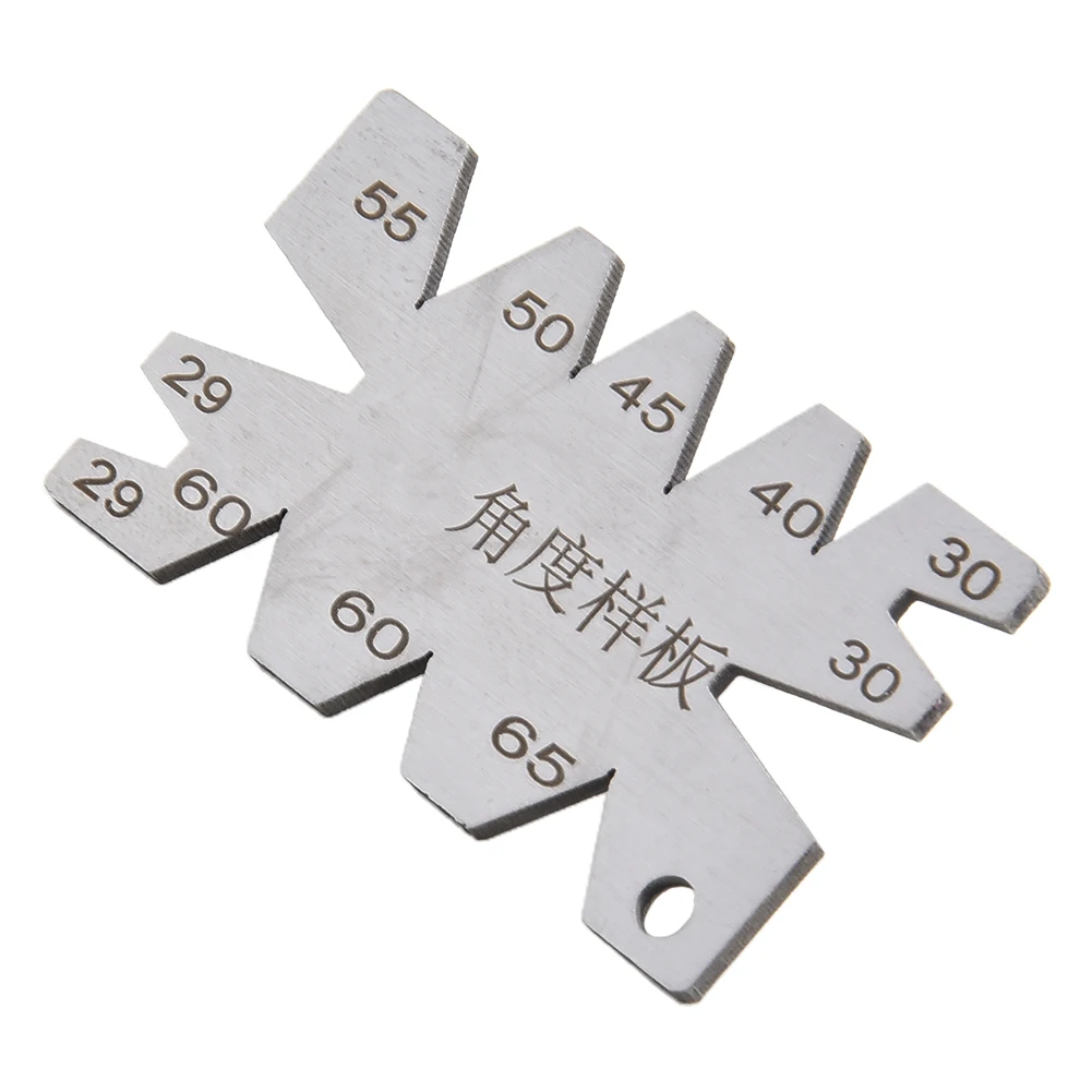 Stainless Iron Angle Gauge 49*27*1.2mm Thread Cutting Gauge Tool Setting Template Angle Template Gauge Eight Angle Measuring
Stainless Iron Angle Gauge 49*27*1.2mm Thread Cutting Gauge Tool Setting Template Angle Template Gauge Eight Angle Measuring