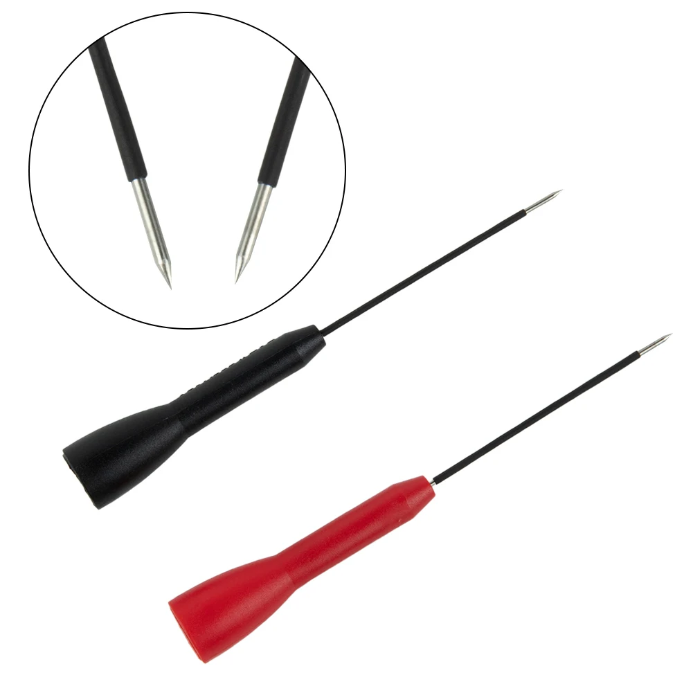 

2Pcs Multimeter Test Lead Extention Back Probe Sharp Needle Pins 2pcs Insulation Piercing Tip 600V 10A Nondestructive Multimeter