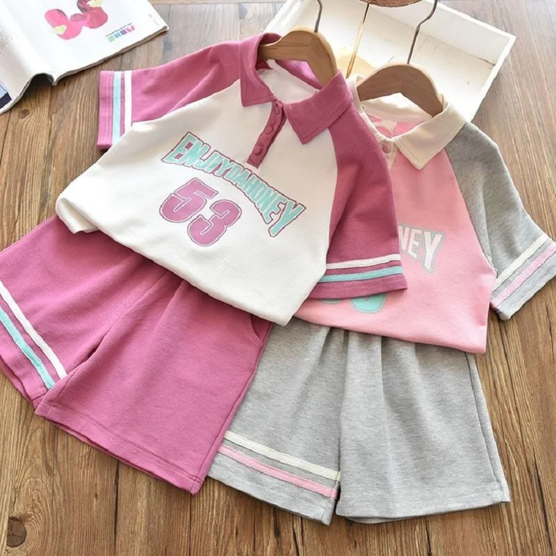 Girls Summer Clothes Suits Children Patchwork Polo Short Sleeve T-Shirt +Shorts 2Pcs Sets Junior Kids Loungewear Kids Tracksuits
Girls Summer Clothes Suits Children Patchwork Polo Short Sleeve T-Shirt +Shorts 2Pcs Sets Junior Kids Loungewear Kids Tracksuits