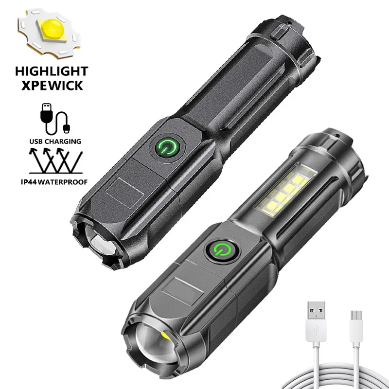 

Фонарик с телескопическим зумом, мощный светильник с USB-зарядкой, маленький портативный точесветильник светильник дальнего действия, проже...