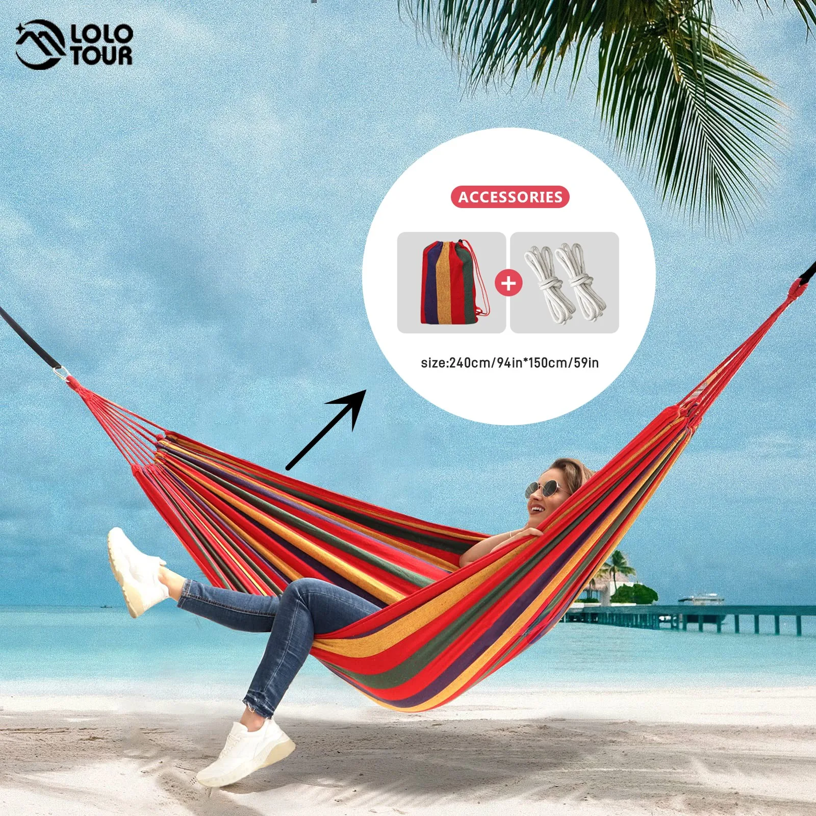 LOLOTOUR 2 Person Hammock Outdoor Leisure Bed Hanging Bed Double Sleeping Canvas Swing Hammock Camping Hunting Park 98×55 inches
LOLOTOUR 2 Person Hammock Outdoor Leisure Bed Hanging Bed Double Sleeping Canvas Swing Hammock Camping Hunting Park 98×55 inches