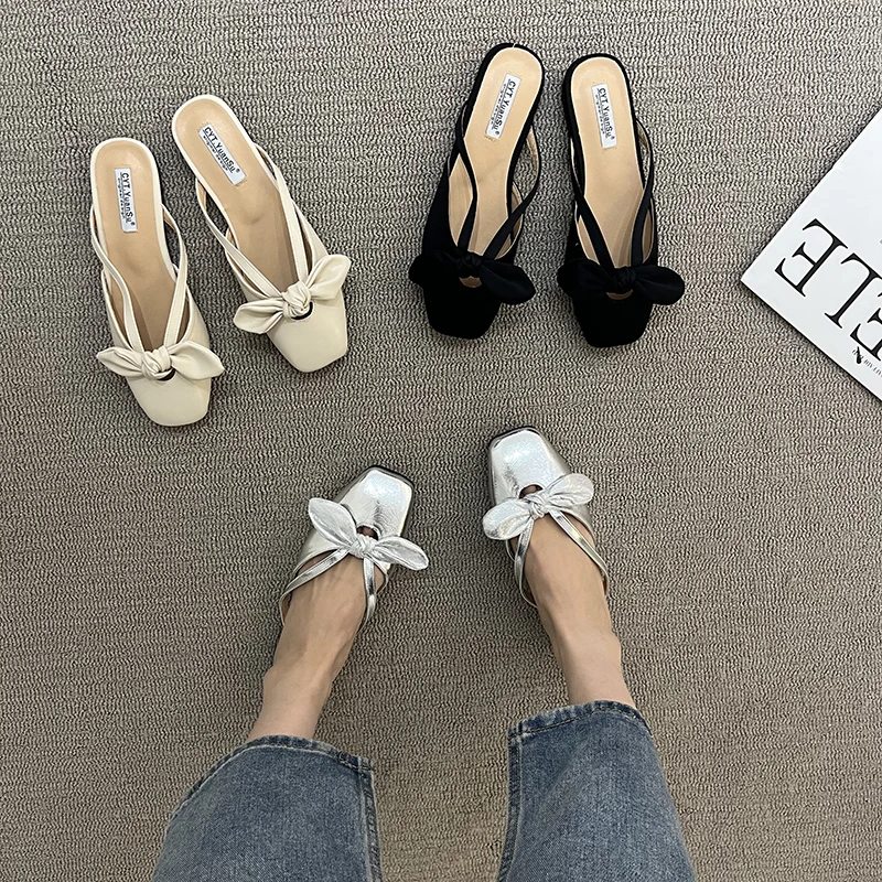 Bailamos Women Slippers Summer Flat Sandals Shoes Fashion Bow-knot Square Toe Slip On Ladies Elegant Dress Mules Shoes Mujer
Bailamos Women Slippers Summer Flat Sandals Shoes Fashion Bow-knot Square Toe Slip On Ladies Elegant Dress Mules Shoes Mujer
