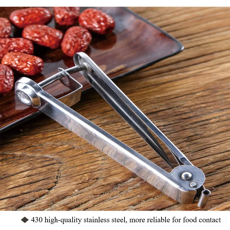 

Kitchen Stainless Steel Red Dates Pitter Remover Olive Core Corer Remove Pit Tool Seed Gadget Cherry Fruit Stoner Accessories