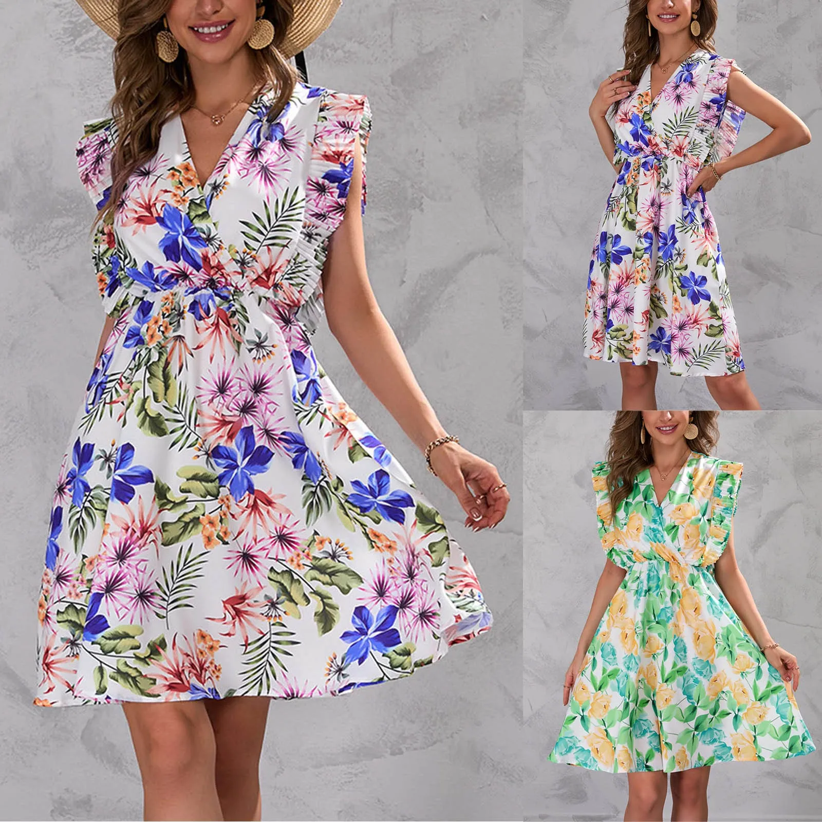 Women's Elegant Cute Sexy V Neck Flower Print Corset Sleeveless Dress Maternity Lace Dress
Women's Elegant Cute Sexy V Neck Flower Print Corset Sleeveless Dress Maternity Lace Dress