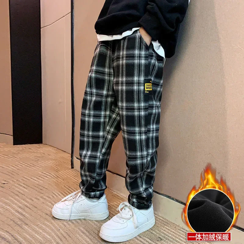 Boys Spring Autumn Plaid Pants 2023 Plus Velvet Teen Girl Kids Loose Casual Pants Warm Winter Handsome One Piece Fleece Trousers
Boys Spring Autumn Plaid Pants 2023 Plus Velvet Teen Girl Kids Loose Casual Pants Warm Winter Handsome One Piece Fleece Trousers