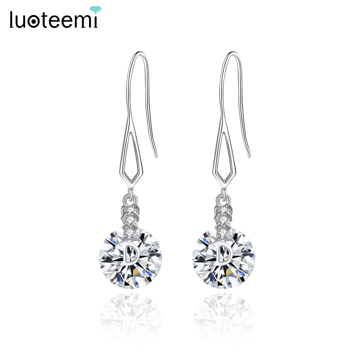 LUOTEEMI Elegant Letter D Dangle Earrings for Women Girls Wedding Party with AAA+ Cubic Zircon Fashion Jewelry Pendientes Gift
LUOTEEMI Elegant Letter D Dangle Earrings for Women Girls Wedding Party with AAA+ Cubic Zircon Fashion Jewelry Pendientes Gift
