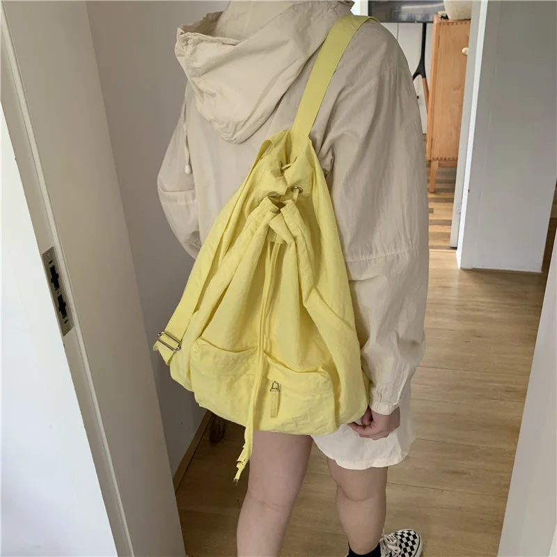 Y2k Casual Ladies Drawstring Backpack Korea Simple Nylon Backpacks Fashion Solid All Match Shopping Bag Student School Backpack 
Y2k Casual Ladies Drawstring Backpack Korea Simple Nylon Backpacks Fashion Solid All Match Shopping Bag Student School Backpack