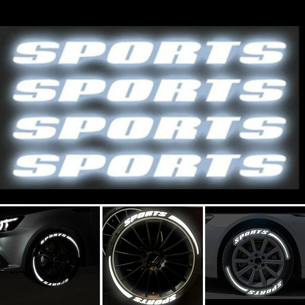 8 Sets Car SPORTS Sticker Tire Lettering Decals Reflective Letters 1.06'' Exterior Decoration Accessories For 14''-22'' Tire Car
8 Sets Car SPORTS Sticker Tire Lettering Decals Reflective Letters 1.06'' Exterior Decoration Accessories For 14''-22'' Tire Car
