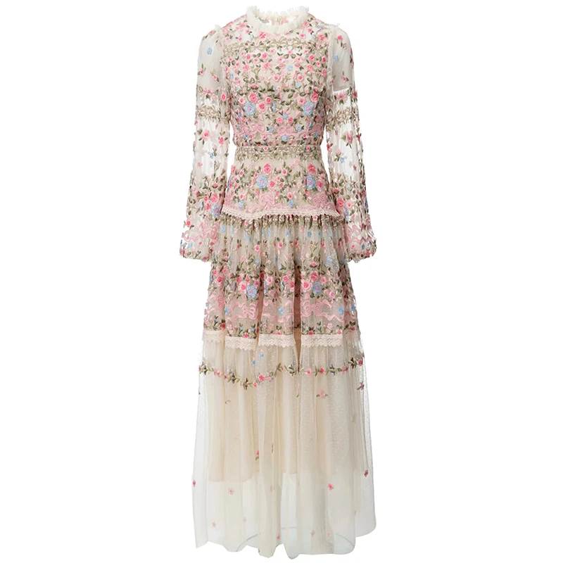 Женское Сетчатое платье макси, винтажное платье в пол с круглым вырезом, рукавами-фонариками и цветочной вышивкой, осень
Женское Сетчатое платье макси, винтажное платье в пол с круглым вырезом, рукавами-фонариками и цветочной вышивкой, осень