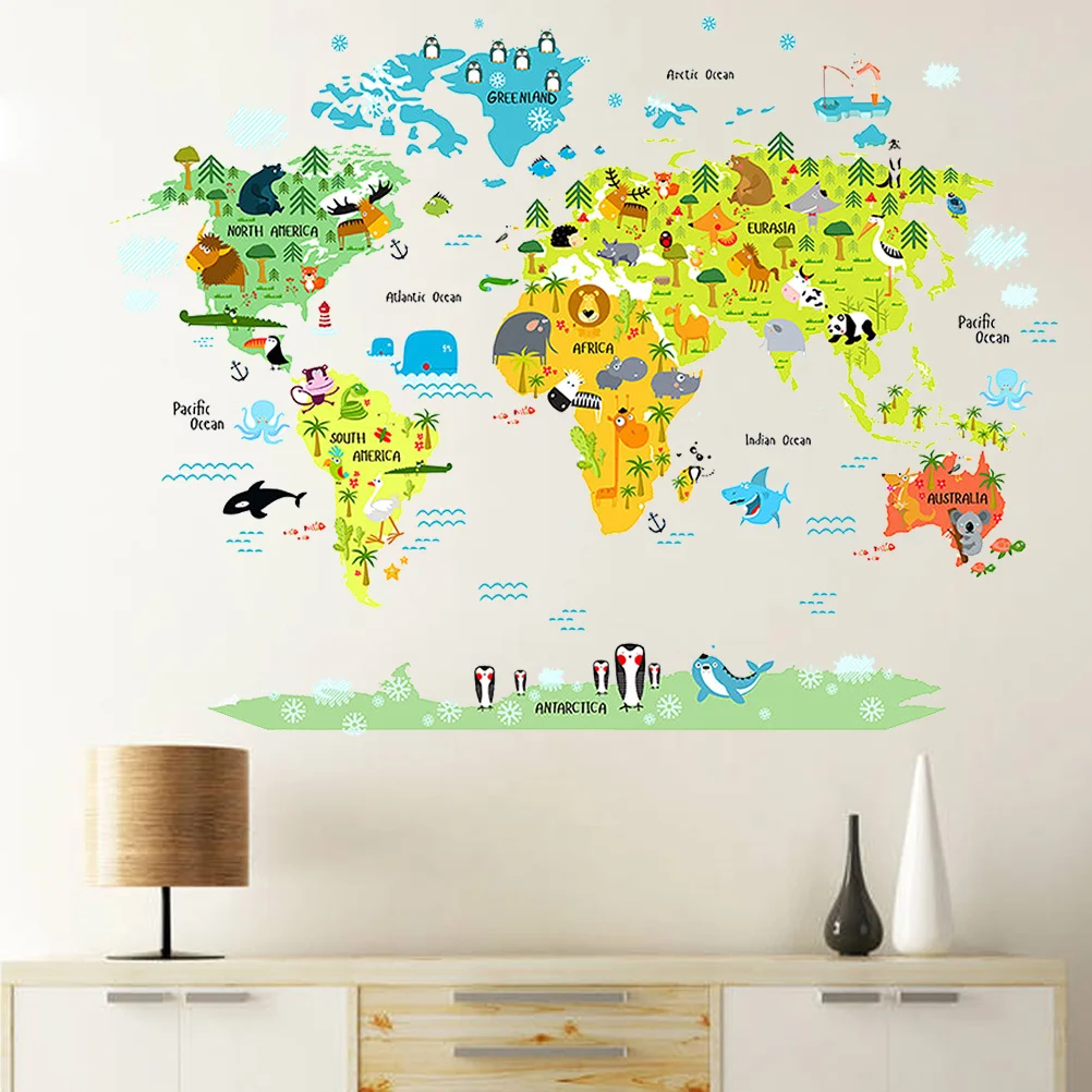 Cartoon Animals World Map Wall Stickers Removable Waterproof Wall Decals Wall Decor for
Cartoon Animals World Map Wall Stickers Removable Waterproof Wall Decals Wall Decor for