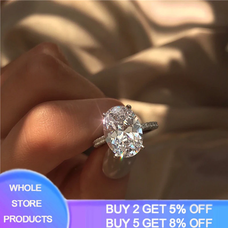 Yanleyu Luxury Big Oval Egg Shape Lab Diamond Engagement Rings for Women Solid Silver Color Cubic Zirconia Party Jewelry
Yanleyu Luxury Big Oval Egg Shape Lab Diamond Engagement Rings for Women Solid Silver Color Cubic Zirconia Party Jewelry