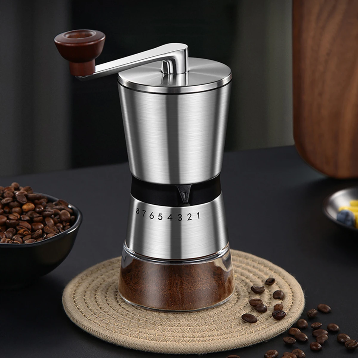 L Manual Coffee Grinder 304 Stainless Steel Hand Coffee Grinder Portable Manual Coffee Bean Grinder with Ceramic Grinding Cores
L Manual Coffee Grinder 304 Stainless Steel Hand Coffee Grinder Portable Manual Coffee Bean Grinder with Ceramic Grinding Cores