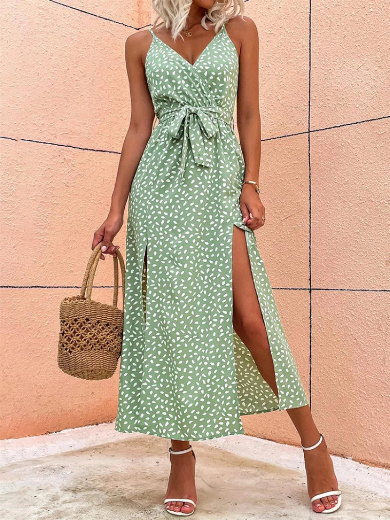 Summer Floral Print Long Dress Women Sexy Backless Bandage Slit Beach Sundresses Casual Elegant Black V Neck Sleeveless Dress
Summer Floral Print Long Dress Women Sexy Backless Bandage Slit Beach Sundresses Casual Elegant Black V Neck Sleeveless Dress