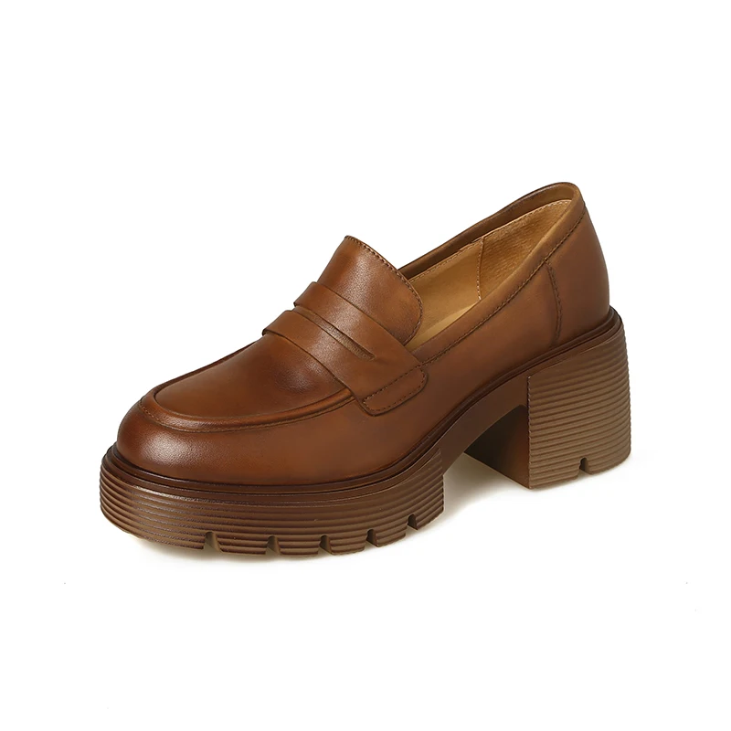 2023 Spring autumn women pumps natural leather 22-25cm washed cowhide+pigskin full leather loafers Retro thick soled women shoes
2023 Spring autumn women pumps natural leather 22-25cm washed cowhide+pigskin full leather loafers Retro thick soled women shoes