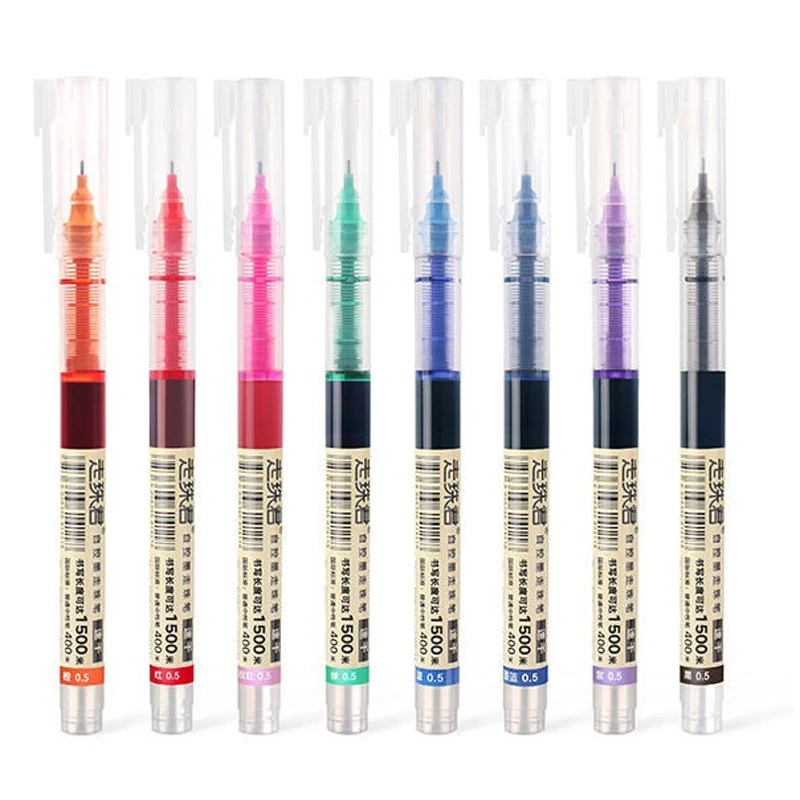 8 Colors Ink Straight liquid Gel Pen Set Colorful Liquid Roller Pen 0.5mm Rollerball Pens Artistic font School office Stationery
8 Colors Ink Straight liquid Gel Pen Set Colorful Liquid Roller Pen 0.5mm Rollerball Pens Artistic font School office Stationery