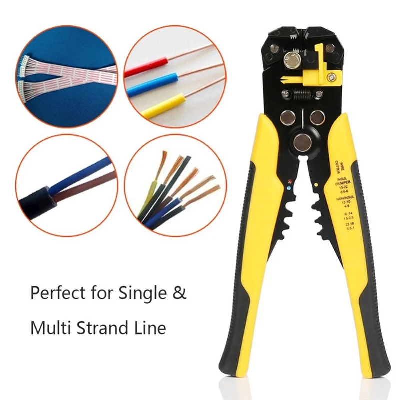 Automatic Wire Stripping Tool Cutting Pliers Tool Wire Stripper Self-adjusting Cable Cutter Crimper
Automatic Wire Stripping Tool Cutting Pliers Tool Wire Stripper Self-adjusting Cable Cutter Crimper