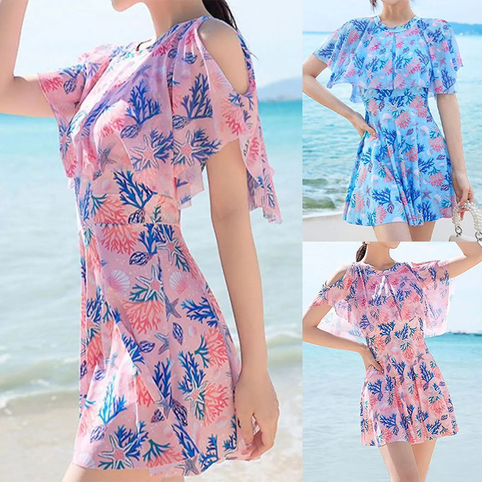 Summer Style Cover Belly And Look Thin With Chest Pad Without Steel Support Coral Print Ladies Dress Bikini With Underwire
Summer Style Cover Belly And Look Thin With Chest Pad Without Steel Support Coral Print Ladies Dress Bikini With Underwire