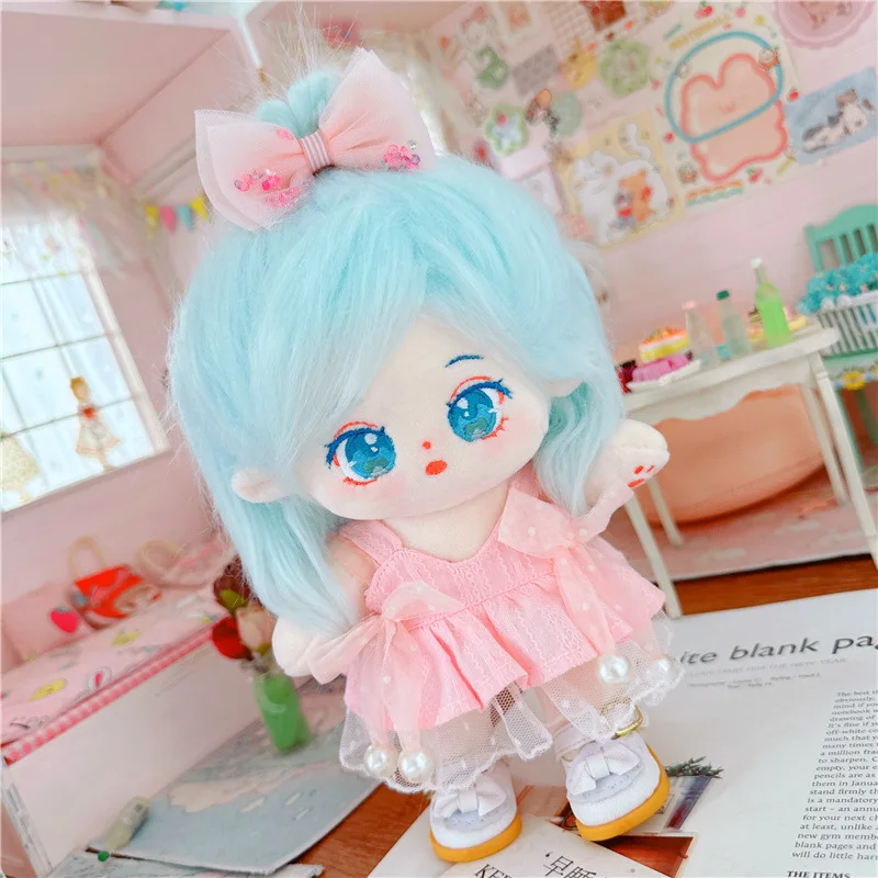 

20cm Cotton Doll Blue Hair Baby Friends Idol Star Dolls Cute Stuffed Plush Toys Doll Plushies Toys Fans Collection Gifts