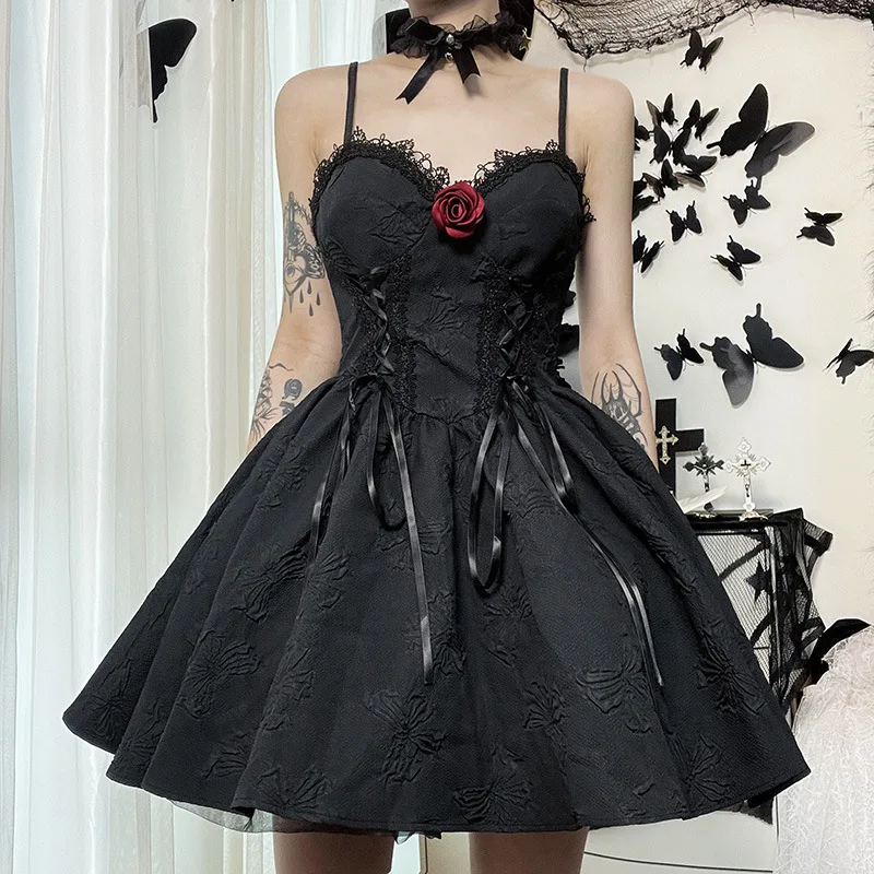 Sexy Black Gothic Corset Dresses Vintage Lolita Dress Goth Punk Party Straps Sleeveless Lace-Up Swing Dress
Sexy Black Gothic Corset Dresses Vintage Lolita Dress Goth Punk Party Straps Sleeveless Lace-Up Swing Dress