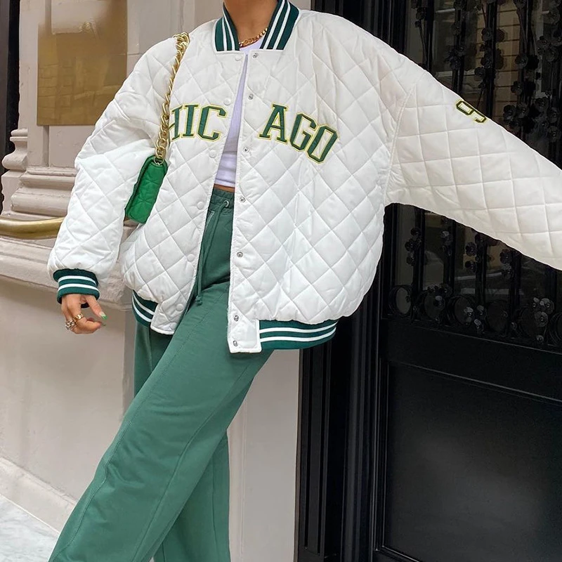 Y2k Green Print Fashion Baseball Bomber Coat 2022 Autumn Winter Oversized Patchwork Jacket Varsity Women Casual White
Y2k Green Print Fashion Baseball Bomber Coat 2022 Autumn Winter Oversized Patchwork Jacket Varsity Women Casual White