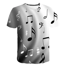 Music Note 6M-14T Kid Clothing T Shirts for Girl Boys Short Sleeves Casual T Shirts Clothes Childrens Cartoon Fashion Tops Tees