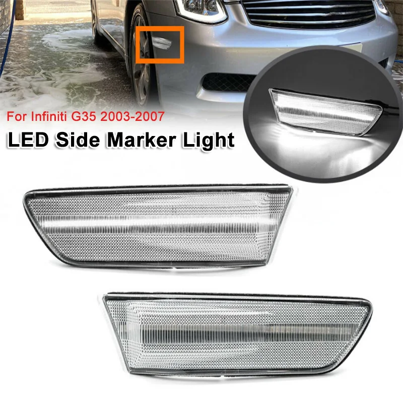 2pcs/set Transparent Shell LED Front Bumper Side Marker Lights for Infiniti G35 2003-2007 (White Light)
2pcs/set Transparent Shell LED Front Bumper Side Marker Lights for Infiniti G35 2003-2007 (White Light)