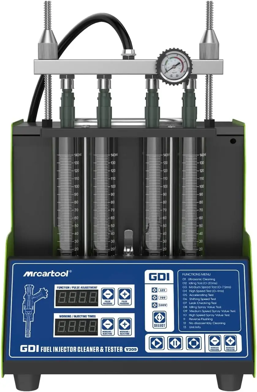 4 Cylinder GDI Fuel Injector Cleaner Tester Machine Diesel & Gasoline V309 Fuel Injection System Ultrasonic Test Clean Tool Kit 
4 Cylinder GDI Fuel Injector Cleaner Tester Machine Diesel & Gasoline V309 Fuel Injection System Ultrasonic Test Clean Tool Kit