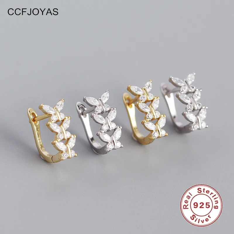 CCFJOYAS Real 925 Sterling Silver Butterfly U-shaped Earrings for Women French Light Luxury White Zircon Earring Fine Jewelry
CCFJOYAS Real 925 Sterling Silver Butterfly U-shaped Earrings for Women French Light Luxury White Zircon Earring Fine Jewelry