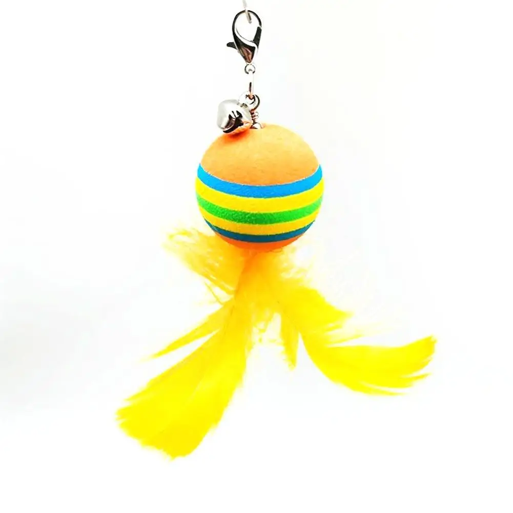 Funny Pet Cat Teaser Stick Colorful Stripes Feathers Ball Replacement Head Accessories With Bell
Funny Pet Cat Teaser Stick Colorful Stripes Feathers Ball Replacement Head Accessories With Bell