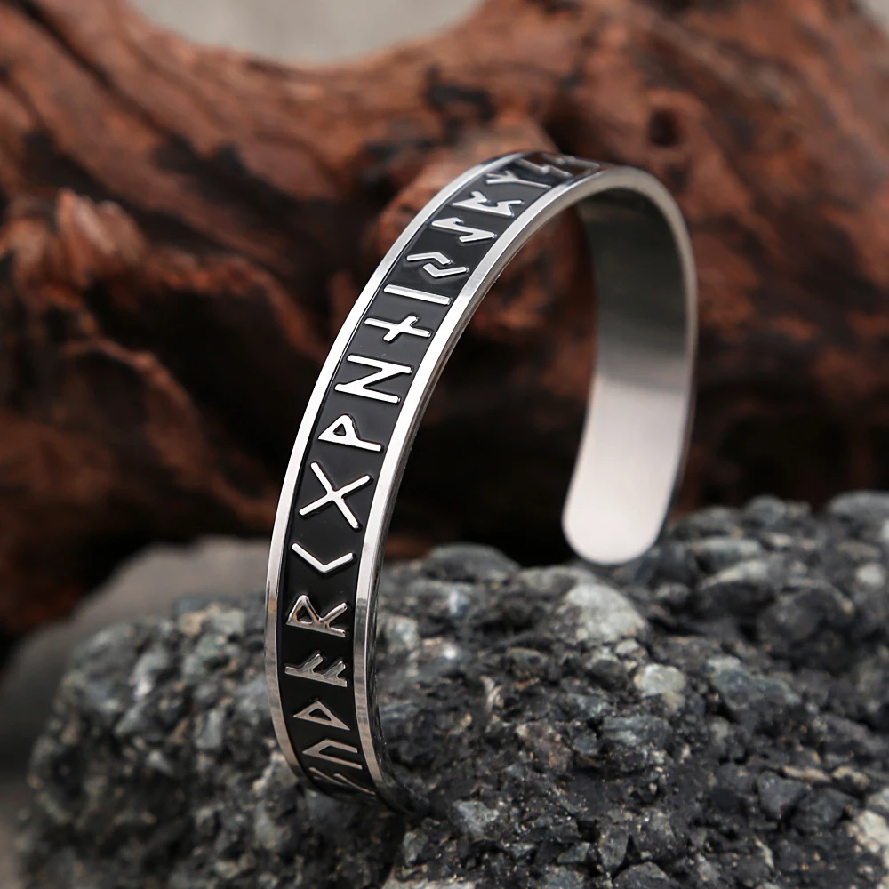 

Retro Stainless Steel Viking Rune Bracelet For Men Women Celtics Knots Cuff Bracelet Biker Fashion Amulet Jewelry Gift Wholesale