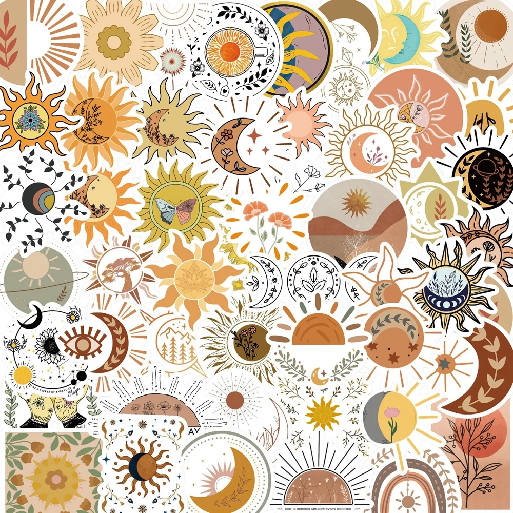 10/30/50pcs Aesthetic Bohemian Moon Sun Art Stickers Decals for Scrapbook Guitar Laptop Luggage Water Bottle Fridge Skateboard
10/30/50pcs Aesthetic Bohemian Moon Sun Art Stickers Decals for Scrapbook Guitar Laptop Luggage Water Bottle Fridge Skateboard