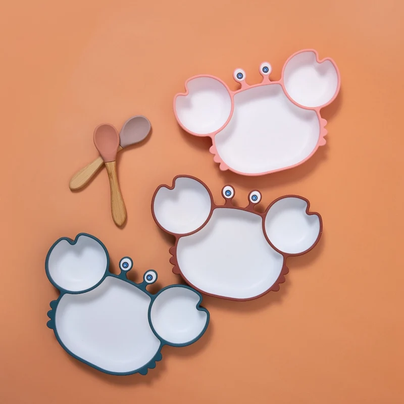 Baby Dishes Cartoon Silicone Suction Plate Cute Crab Children Feeding Plate Non-Slip Anti-fall Feeding Bowl For Children
Baby Dishes Cartoon Silicone Suction Plate Cute Crab Children Feeding Plate Non-Slip Anti-fall Feeding Bowl For Children