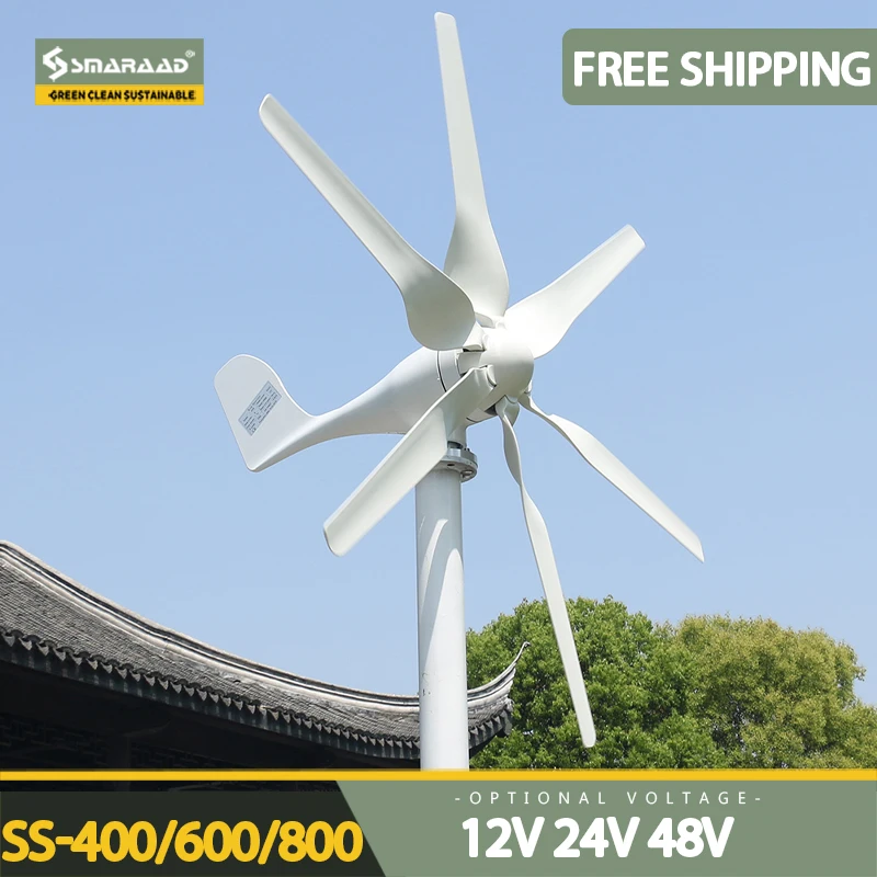 800W 24V 48V Household Small Wind Turbine 6 Blades Wind Turbine Generator Low Wind Speed Household with MPPT Hybrid Controller
800W 24V 48V Household Small Wind Turbine 6 Blades Wind Turbine Generator Low Wind Speed Household with MPPT Hybrid Controller