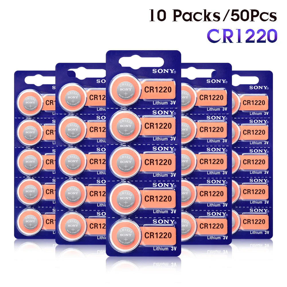 SONY 50Pcs CR1220 Button Cell Batteries 3V Lithium Coin Battery Single Use BR1220 DL1220 ECR1220 LM1220 for Watch Remote Control
SONY 50Pcs CR1220 Button Cell Batteries 3V Lithium Coin Battery Single Use BR1220 DL1220 ECR1220 LM1220 for Watch Remote Control