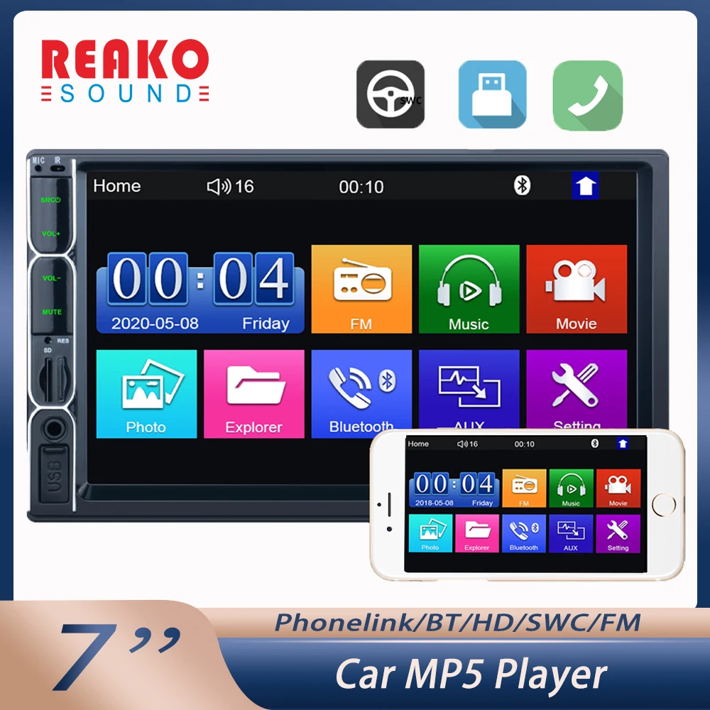 REAKOSOUND 2 din Car Radio 7" HD Autoradio Multimedia Player Touch Screen Auto Car Stereo MP5 Bluetooth USB TF FM Camera 7013
REAKOSOUND 2 din Car Radio 7" HD Autoradio Multimedia Player Touch Screen Auto Car Stereo MP5 Bluetooth USB TF FM Camera 7013