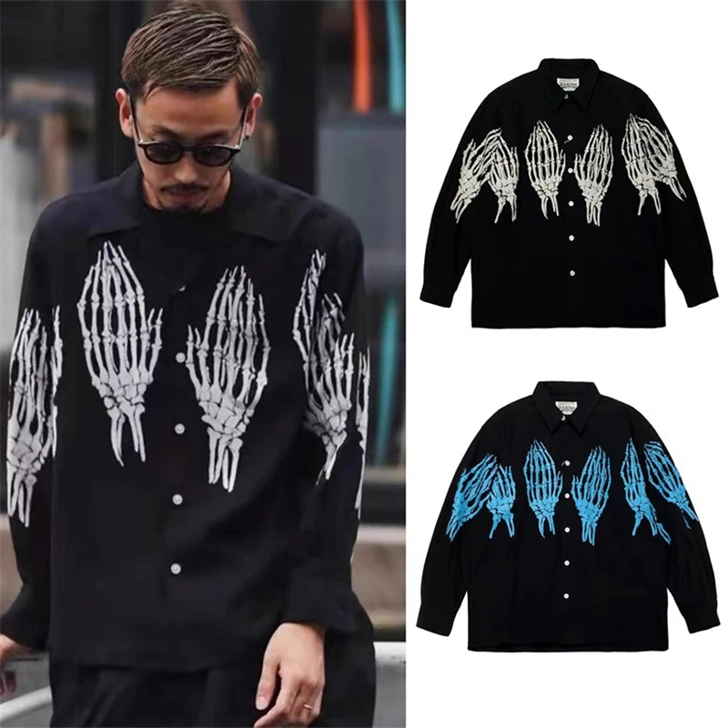 GUILTYPARTIES TIGER 20AW Skull Ghost Hand Ghost Claw Hawaiian Unisex Long Sleeve Summer Printed Men and Women Shirt Japan Style
GUILTYPARTIES TIGER 20AW Skull Ghost Hand Ghost Claw Hawaiian Unisex Long Sleeve Summer Printed Men and Women Shirt Japan Style