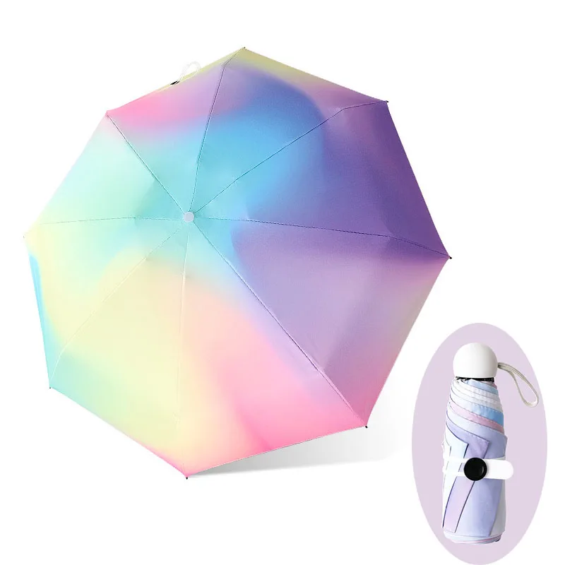 8 Ribs Women Umbrellas Anti UV Parasol 5-Fold Fashion Sunshade Paraguas Ultralight Pocket Small Sombrilla Gradient Mini Umbrella
8 Ribs Women Umbrellas Anti UV Parasol 5-Fold Fashion Sunshade Paraguas Ultralight Pocket Small Sombrilla Gradient Mini Umbrella