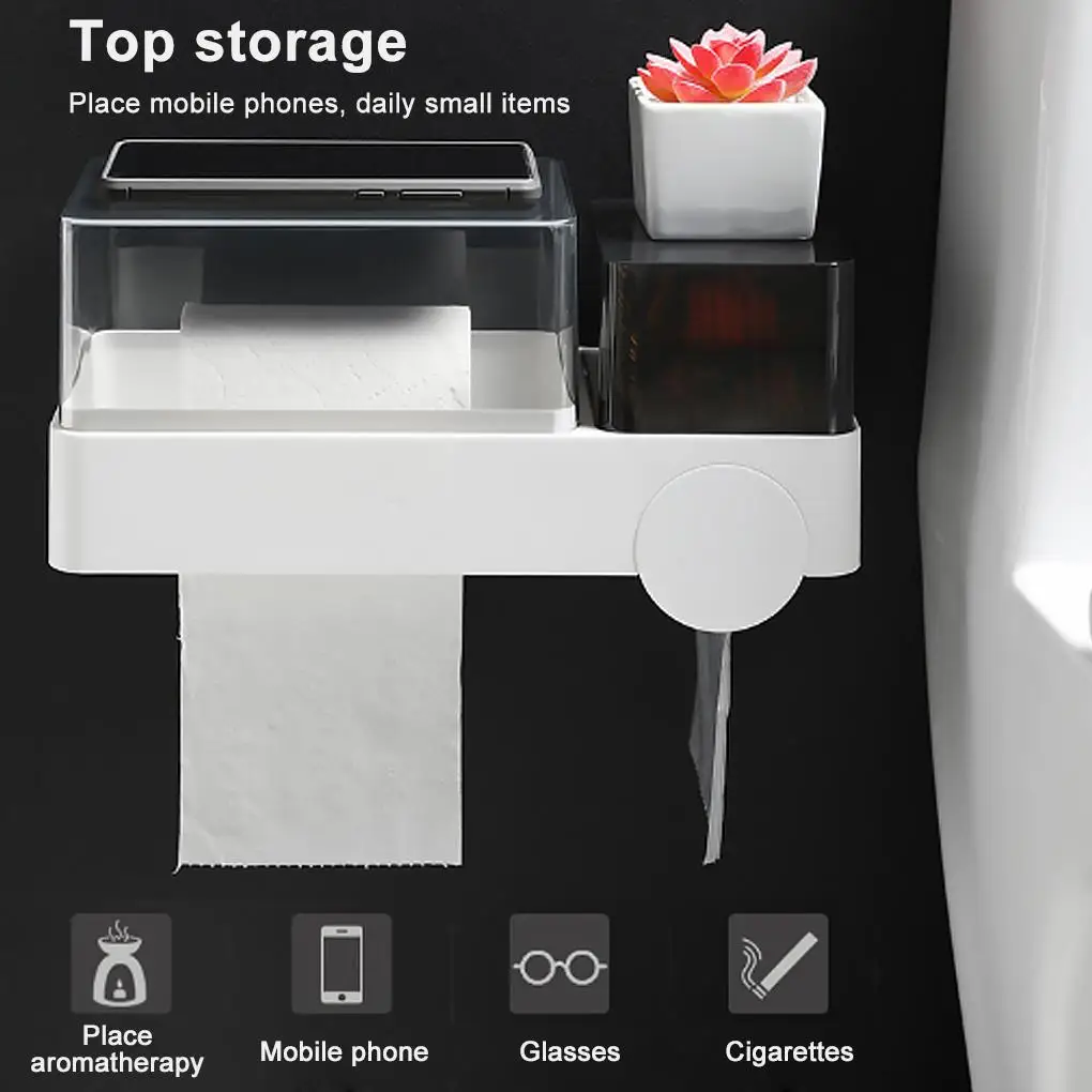Wall-Mounted Tissue Box Bathroom Multi-functional Shelf Toilet Paper Holder Waterproof Storage Rack
Wall-Mounted Tissue Box Bathroom Multi-functional Shelf Toilet Paper Holder Waterproof Storage Rack