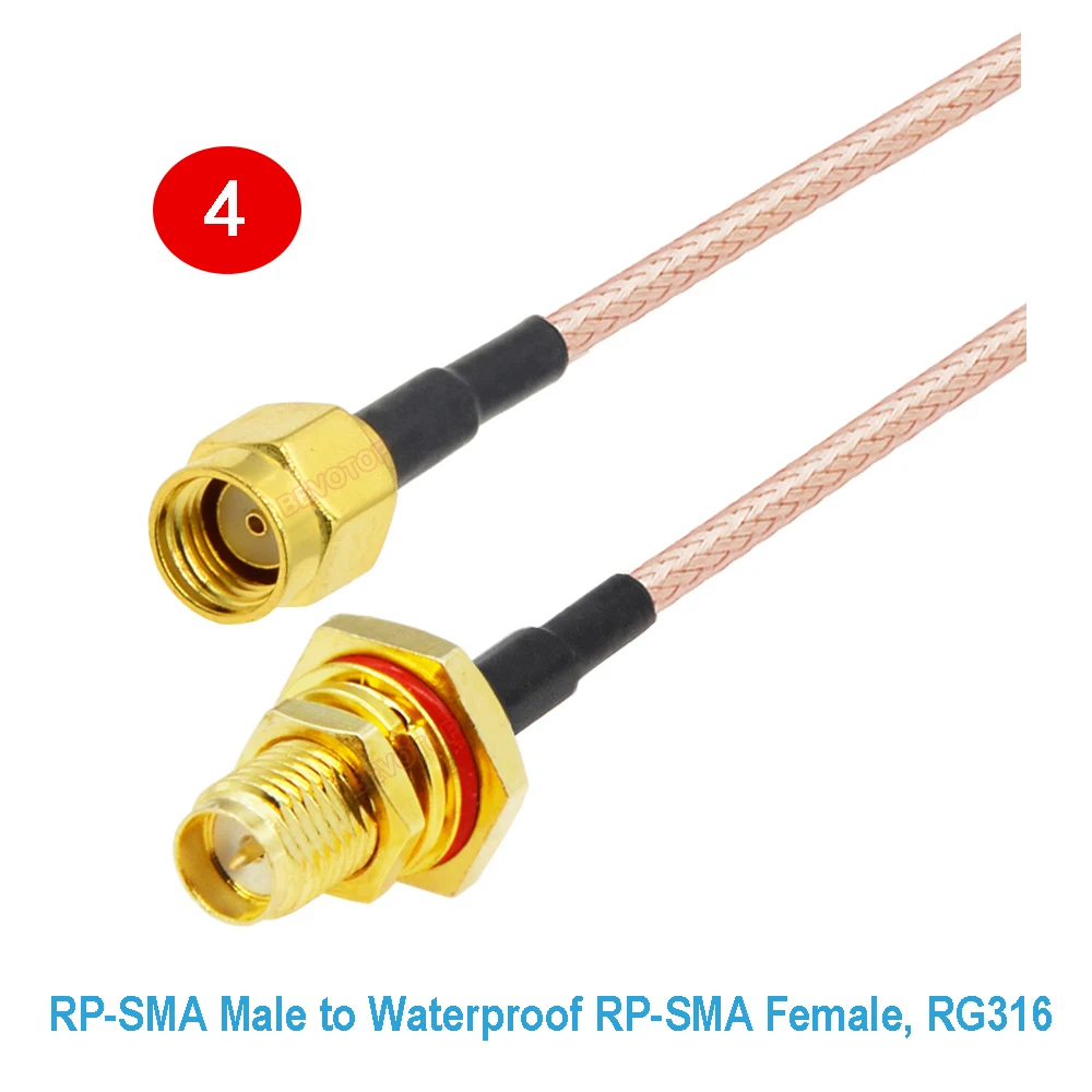 Водонепроницаемый кабель RG316 BEVOTOP RP-SMA - SMA 50 Ом
Водонепроницаемый кабель RG316 BEVOTOP RP-SMA - SMA 50 Ом