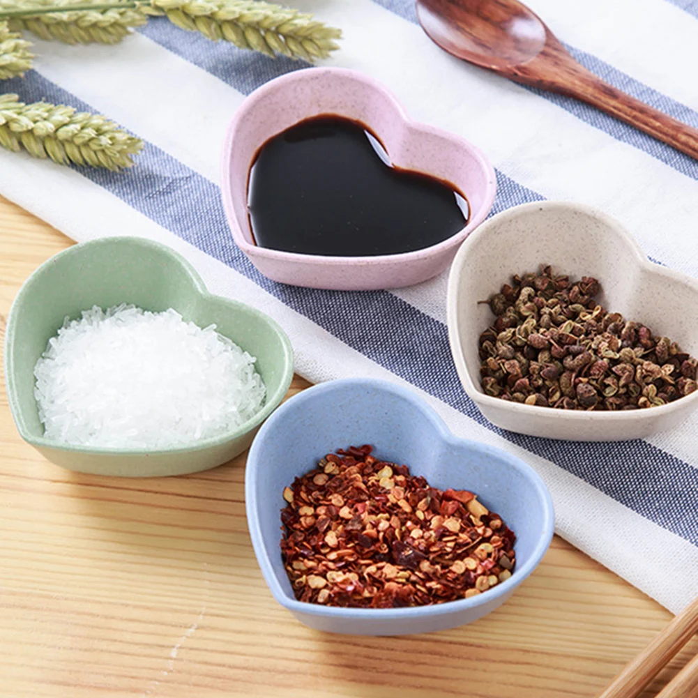 4pcs Wheat Straw Seasoning Plate Small Mini Dipping Dishes Round Heart Dip Bowls Sauce Dish Condiment Snack Dish Tableware
4pcs Wheat Straw Seasoning Plate Small Mini Dipping Dishes Round Heart Dip Bowls Sauce Dish Condiment Snack Dish Tableware