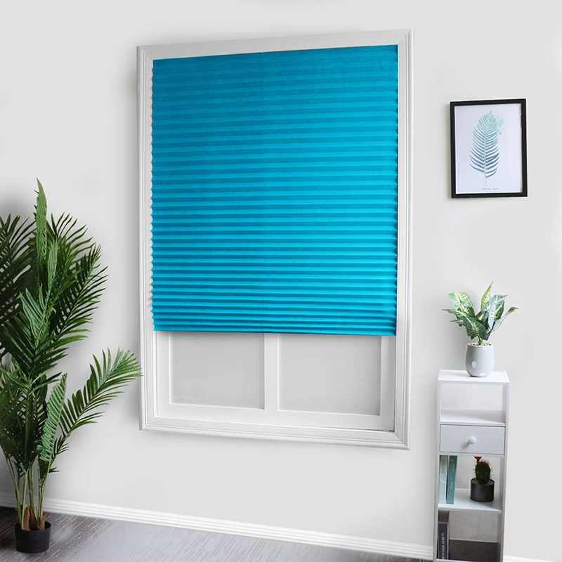 

Self-Adhesive Pleated Blinds Blinds Curtains Living Room Half Blackout Window Curtains For Bathroom Balcony Shades 1PC