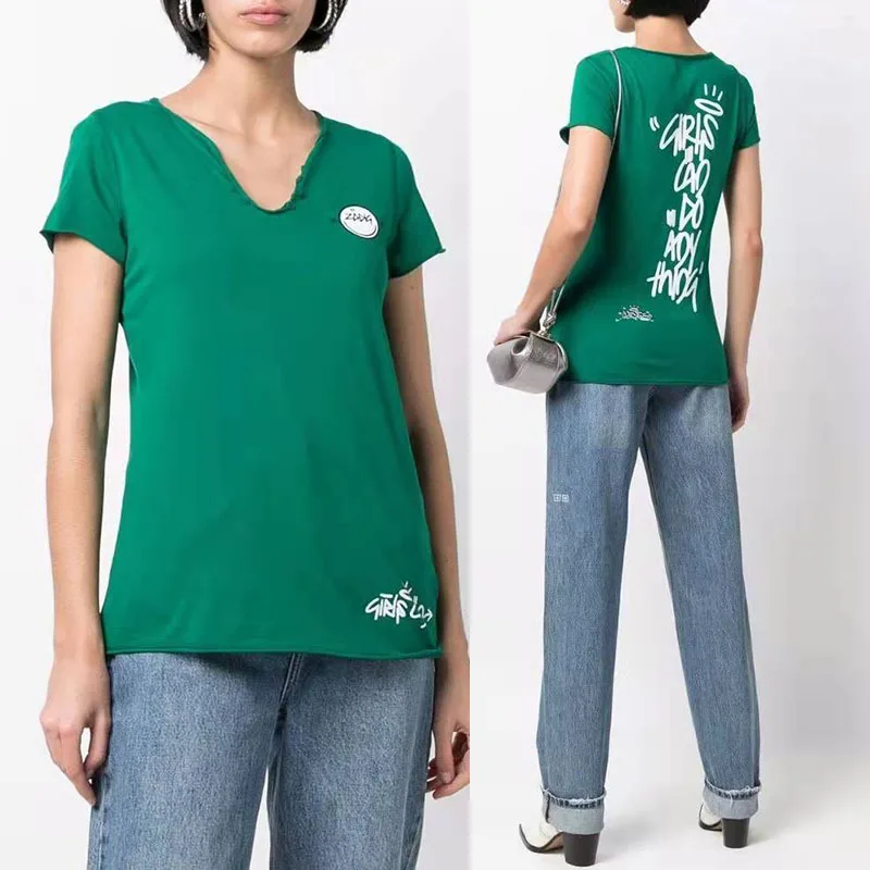 New Woman Tshirts Zv Letter Print T Shirt for Women Cotton Summer Tops for Women Casual U-Neck Ladies Tops Tshirts for Woman
New Woman Tshirts Zv Letter Print T Shirt for Women Cotton Summer Tops for Women Casual U-Neck Ladies Tops Tshirts for Woman