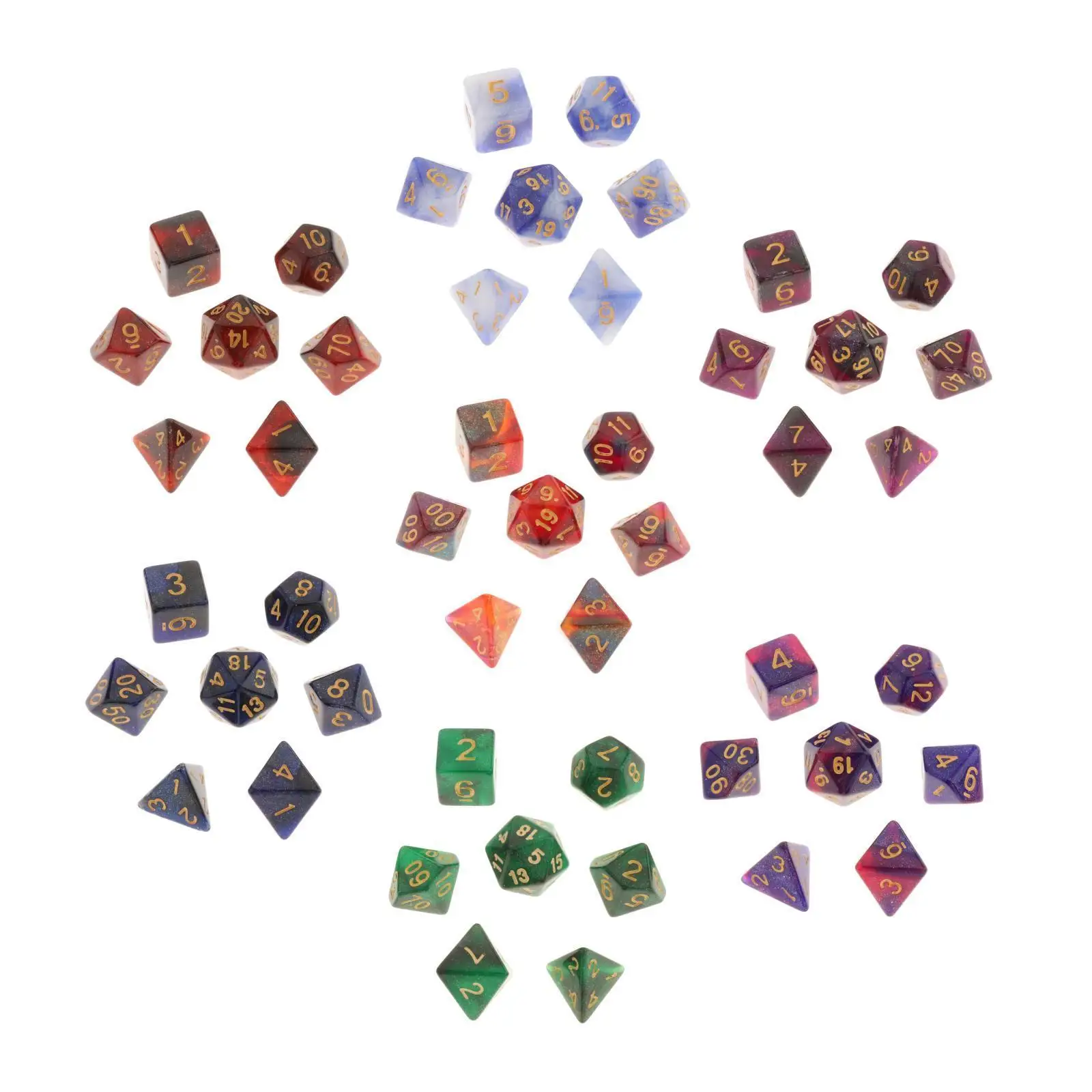 7Pcs Acrylic Polyhedral Numeral Dice D4 D6 D8 D10 D12 D20 for Table Game Toys Props
7Pcs Acrylic Polyhedral Numeral Dice D4 D6 D8 D10 D12 D20 for Table Game Toys Props