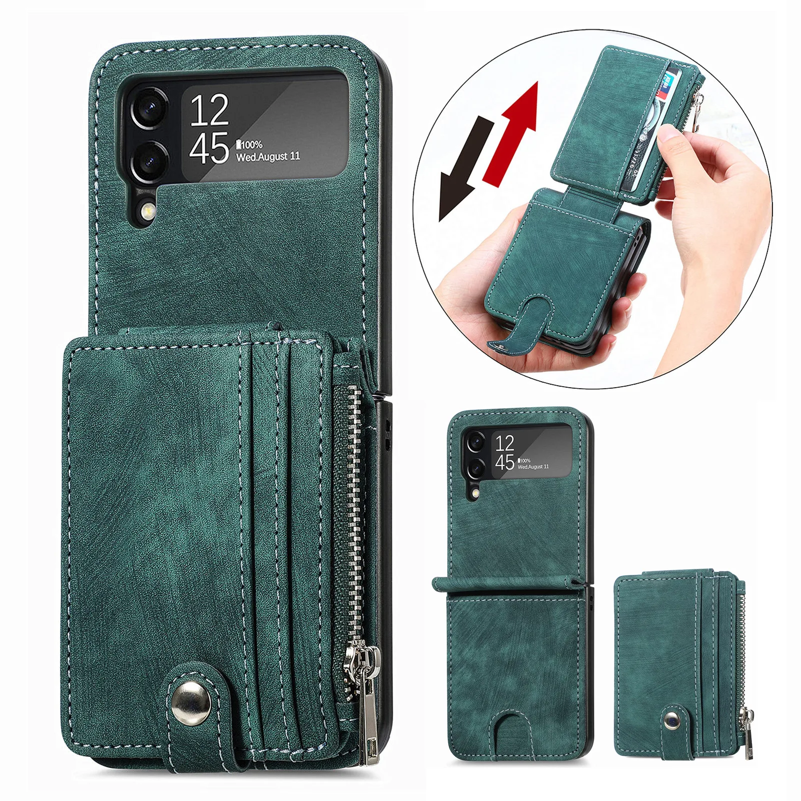 for Samsung Galaxy Z Flip 4 3 5G Wallet Case with Zipper Cash Bag Card Slots Multifunction Leather Designer Case
for Samsung Galaxy Z Flip 4 3 5G Wallet Case with Zipper Cash Bag Card Slots Multifunction Leather Designer Case