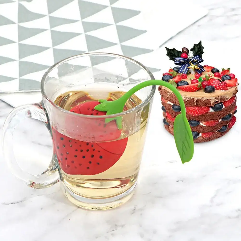 

Silicone Strawberry Tea Infuser Teapot Tool Teabag Kettle Loose Tea Leaf Strainer Ball Holder Herbal Spice Filter Kitchen Gadget