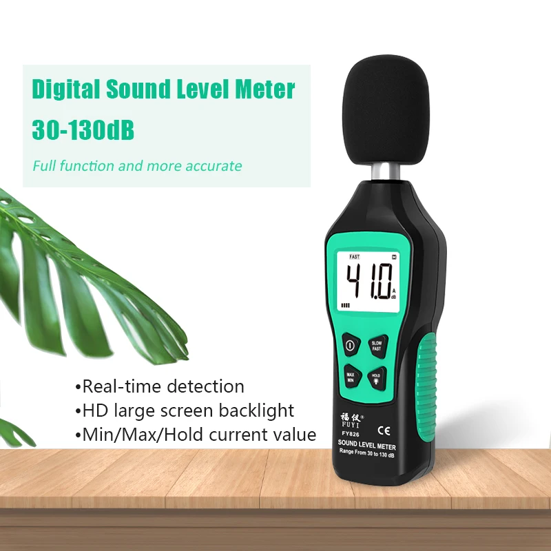 

Sound Level Meter Home Noise Monitor dB Decibel Meter FY826 Range 30dB-130dB Audio Measuring Instrument Tester Volume Analyzer