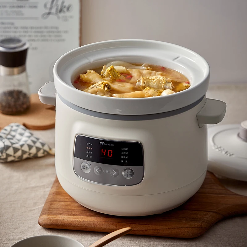 Bear 220V/200W Electric stew pot Ceramic soup pot fully automatic household electric casserole stew pot 3L
Bear 220V/200W Electric stew pot Ceramic soup pot fully automatic household electric casserole stew pot 3L