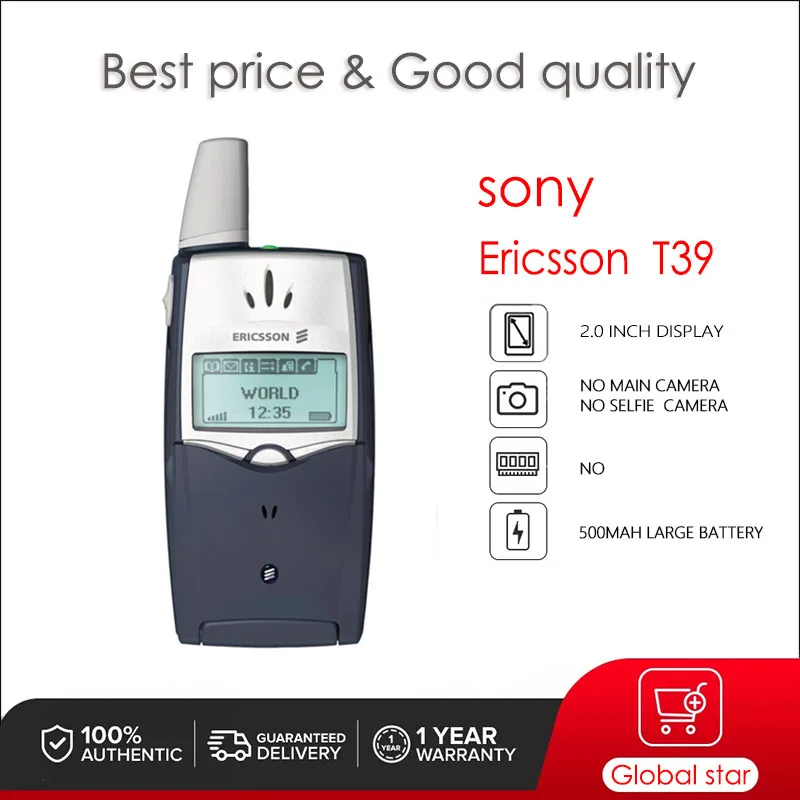 Ericsson T39 Refurbished-Original GSM Mobile Phone Cellphone Free Shipping High Quality
Ericsson T39 Refurbished-Original GSM Mobile Phone Cellphone Free Shipping High Quality
