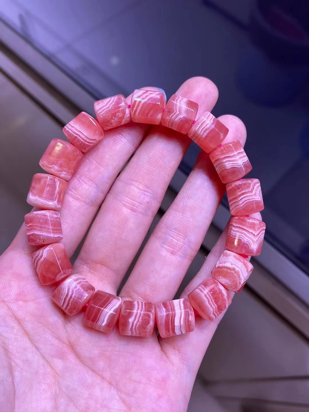 Natural Rose Rhodochrosite Gemstone Bracelet 9.5MM Clear Faceted Beads Stretch Women Fashion Jewelry AAAAA
Natural Rose Rhodochrosite Gemstone Bracelet 9.5MM Clear Faceted Beads Stretch Women Fashion Jewelry AAAAA